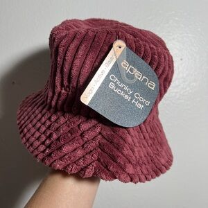 Apana Burgundy Corduroy Bucket Hat